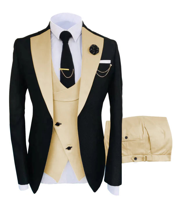 Herren 3-Piece Schlanke Passform Formelle Hochzeit Gast Anzug Set | Moderne