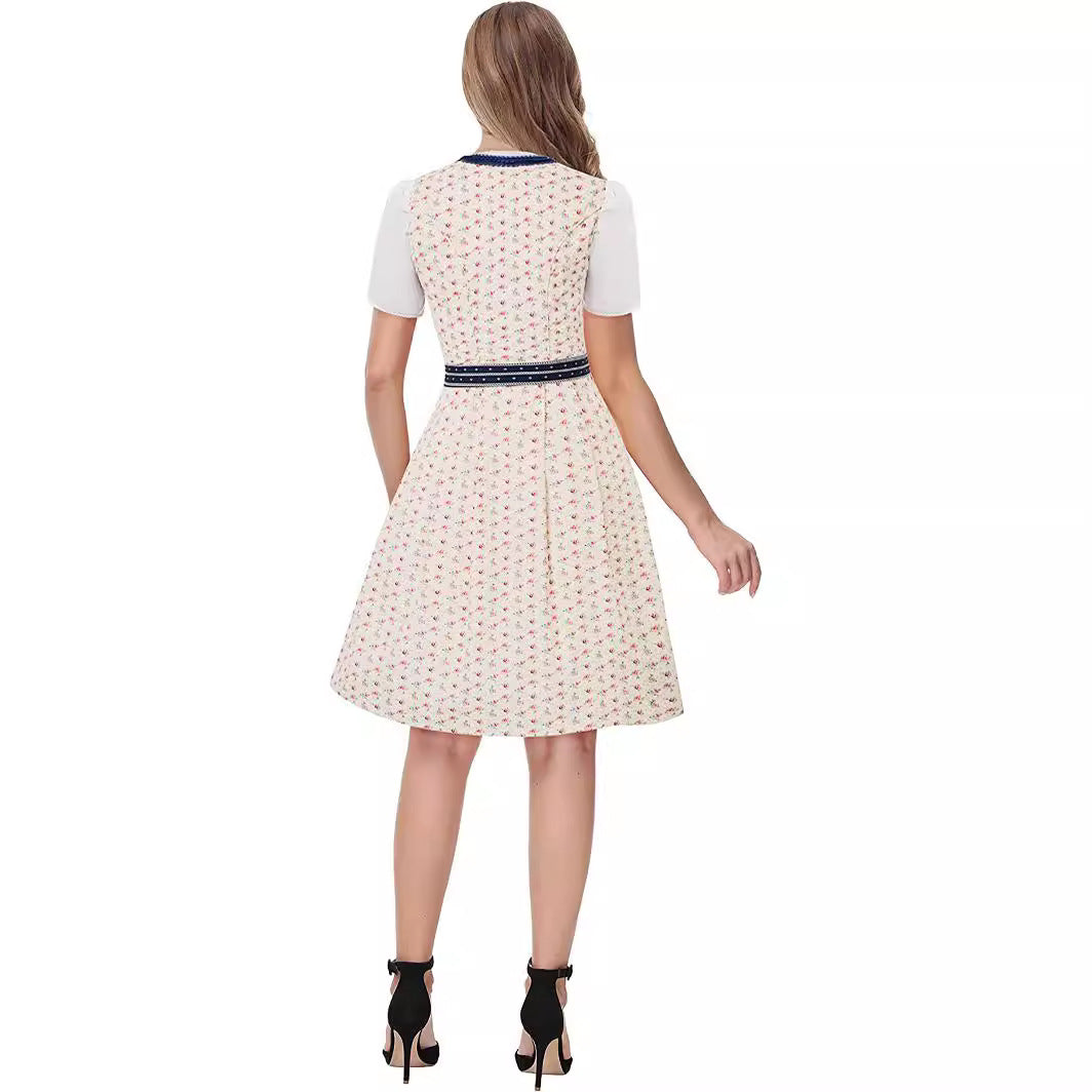 Damen Traditionelle Blumenmuster Oktoberfest Dirndl Kleid