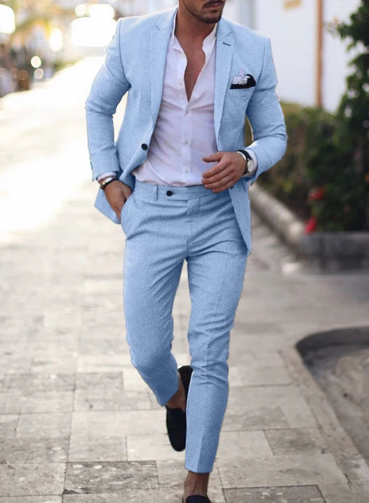 Herren Lässig Schlanke Passform Hochzeit Gast Anzug Set | Sommer