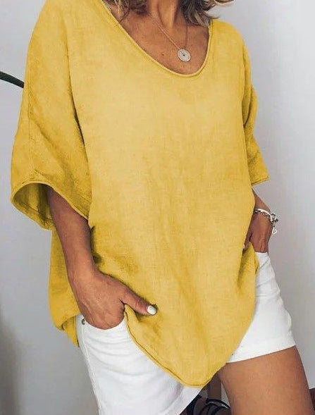 Locker Sitzende Sommerbluse Für Damen | Kurzarm