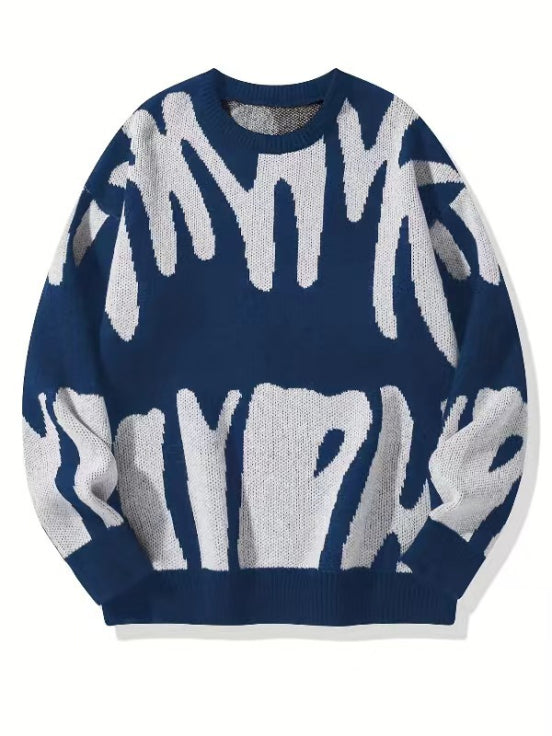 Herren-Strickpullover mit Rundhalsausschnitt | Langarm