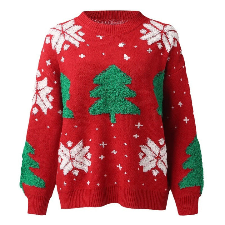 Gestrickt Weihnachtpullover Damen | Lockere Passform