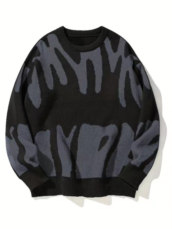 Herren-Strickpullover mit Rundhalsausschnitt | Langarm