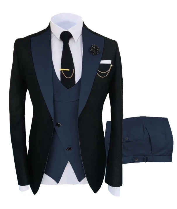 Herren 3-Piece Schlanke Passform Formelle Hochzeit Gast Anzug Set | Moderne