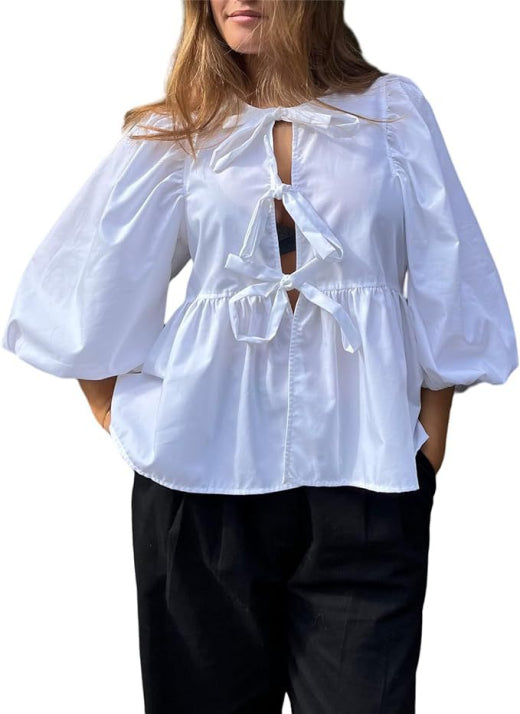Damen Bluse Mit Puffärmeln | Lässig