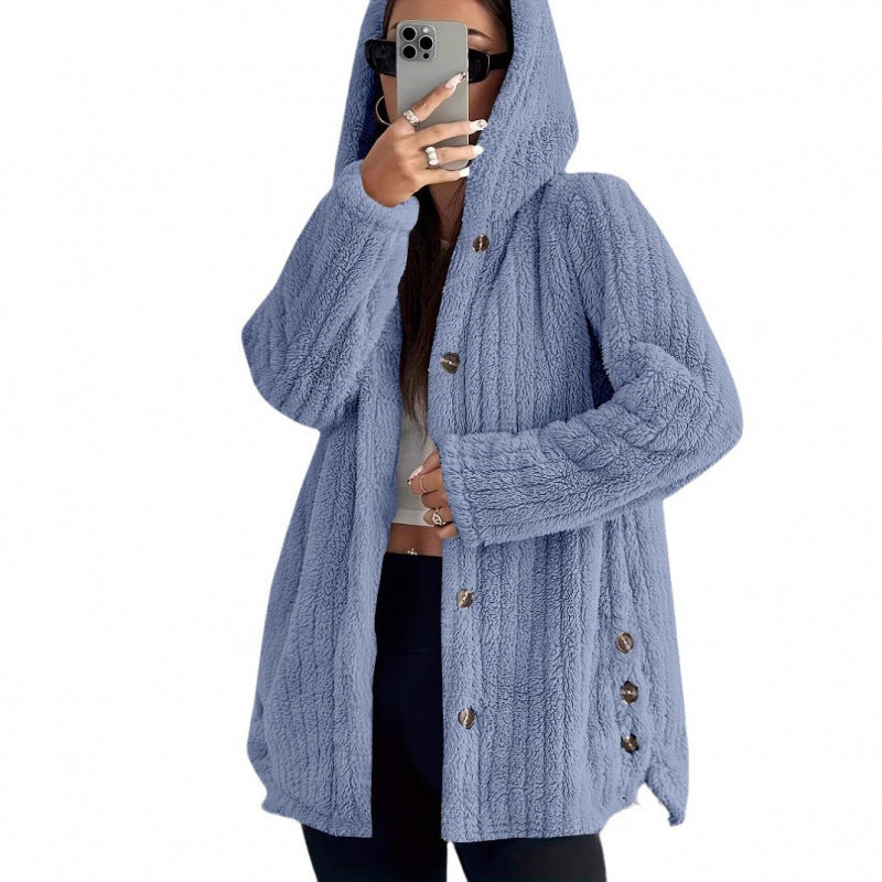 Winter Fleecejacke Damen | Knopfleiste
