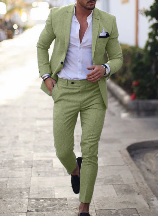 Herren Lässig Schlanke Passform Hochzeit Gast Anzug Set | Sommer
