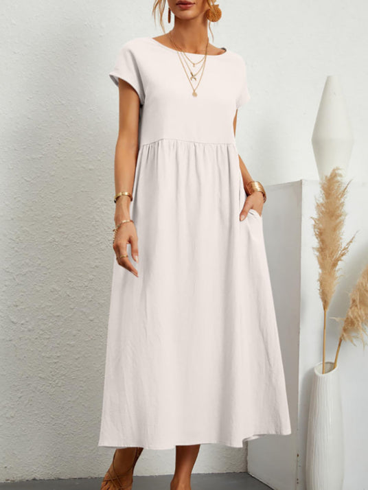 Kurzarm-Sommerkleid für Damen | Midi