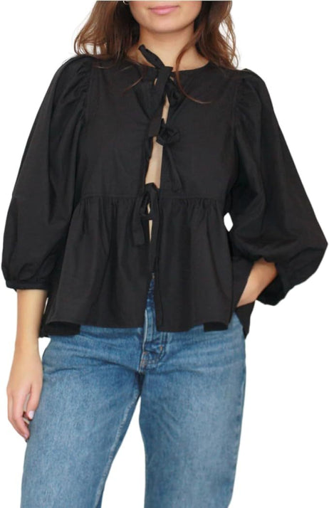 Damen Bluse Mit Puffärmeln | Lässig