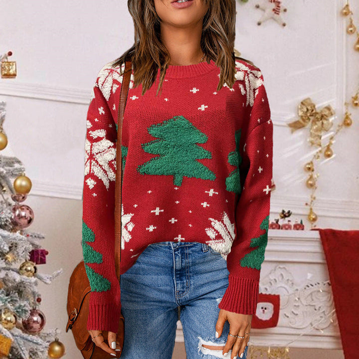 Gestrickt Weihnachtpullover Damen | Lockere Passform