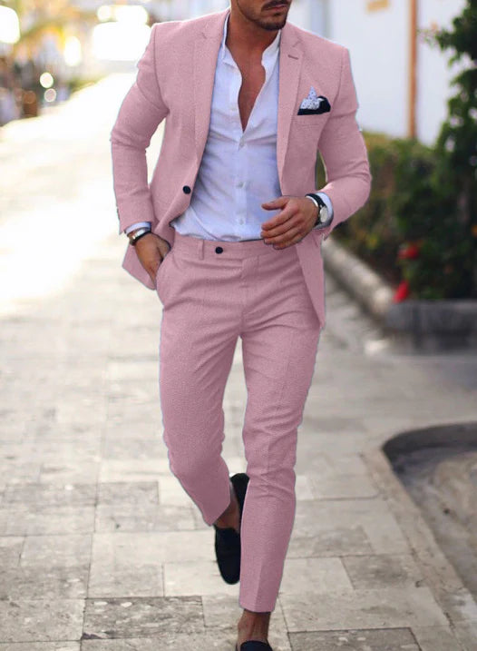 Herren Lässig Schlanke Passform Hochzeit Gast Anzug Set | Sommer