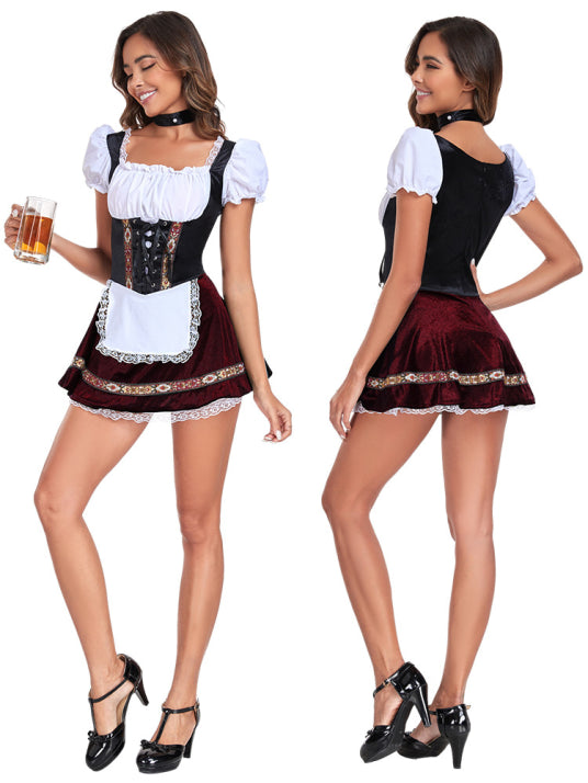 Damen Quadratischer Ausschnitt Oktoberfest Kostüm
