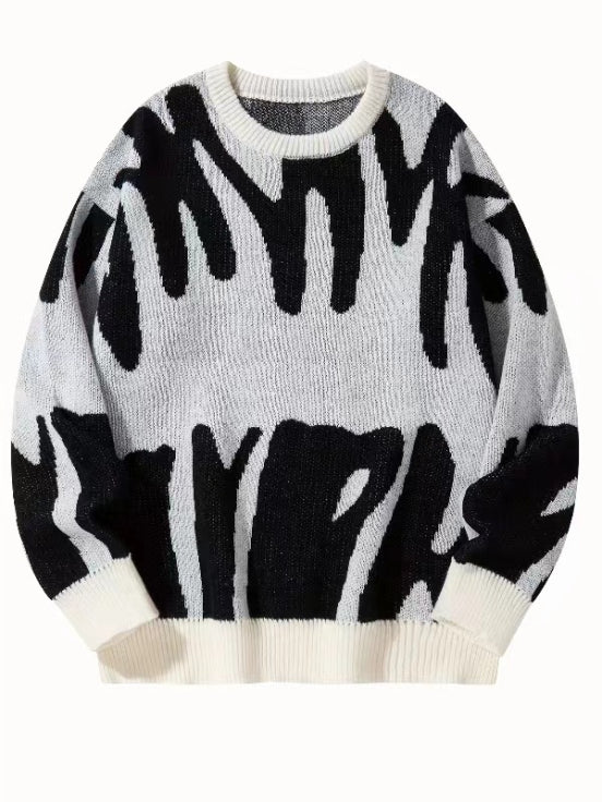 Herren-Strickpullover mit Rundhalsausschnitt | Langarm