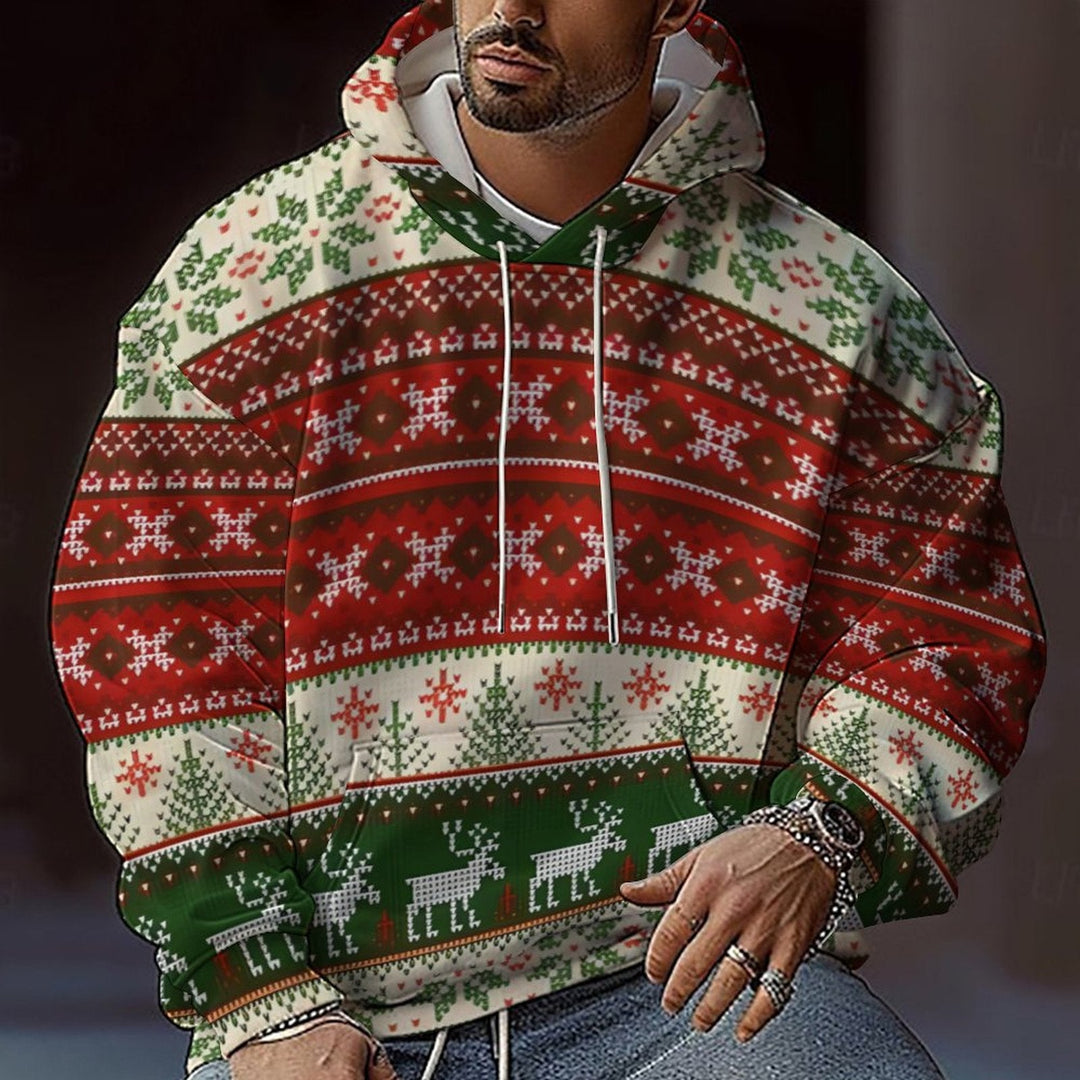 Weihnachtkapuzenpullover Herren | Farbenfrohes Design