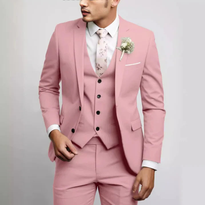 Herren Formell 3-Teiliger Hochzeitsgast Anzug Set | Schlanke Passform