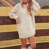 Damen Gemütlich Strickkleid | Mini