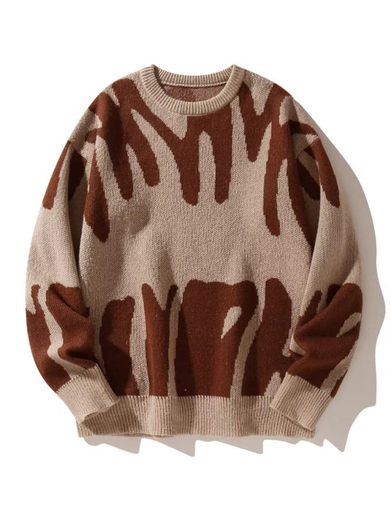 Herren-Strickpullover mit Rundhalsausschnitt | Langarm