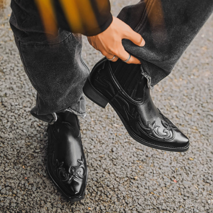Herren Cowboy Hineinschlüpfen Stiefel | Knöchellang