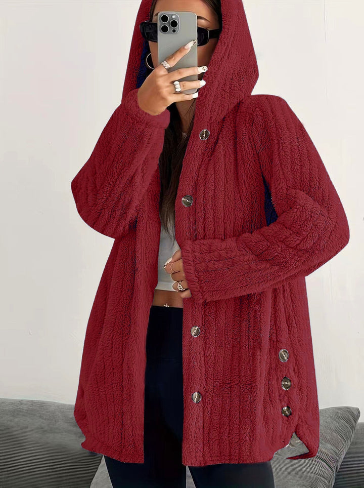 Winter Fleecejacke Damen | Knopfleiste