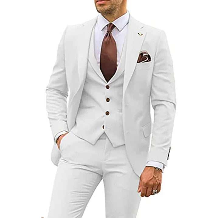 Herren Schlanke Passform 3-teiliges Hochzeitsgast-Anzug-Set | Klassisch
