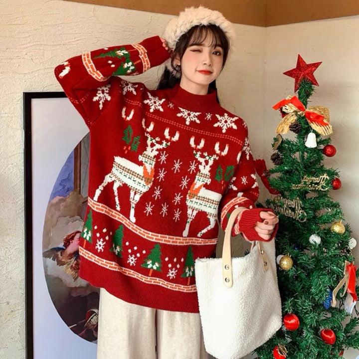 Festlich Weihnachtpullover Damen | Gestrickt