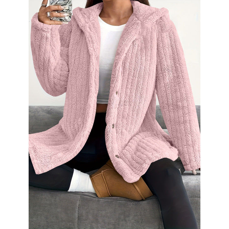 Winter Fleecejacke Damen | Knopfleiste