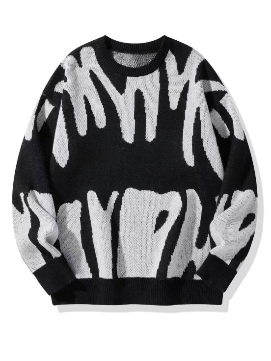 Herren-Strickpullover mit Rundhalsausschnitt | Langarm