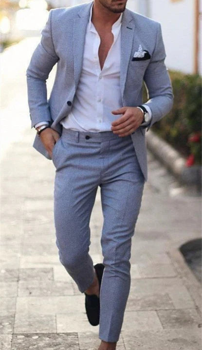 Herren Lässig Schlanke Passform Hochzeit Gast Anzug Set | Sommer