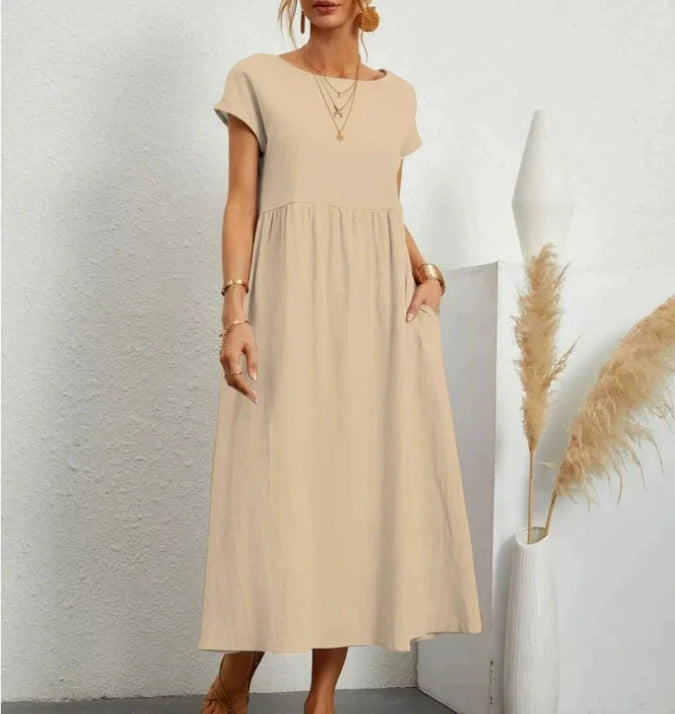Kurzarm-Sommerkleid für Damen | Midi