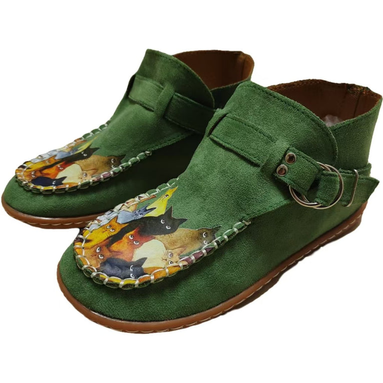 Damen Gedruckt Stiefel | Knöchel Länge