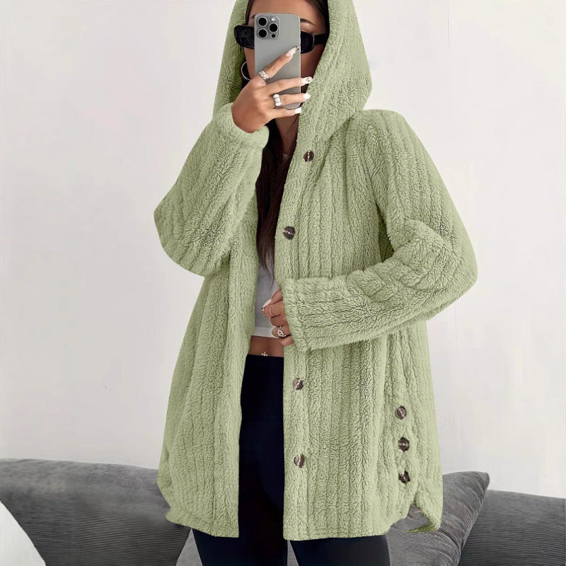 Winter Fleecejacke Damen | Knopfleiste