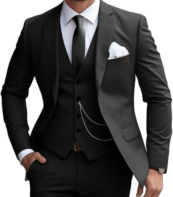 Herren Klassischer 3-teiliger Hochzeitsgast-Anzug Set | Formelle