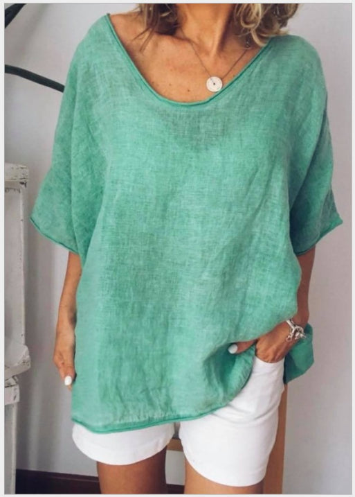 Locker Sitzende Sommerbluse Für Damen | Kurzarm
