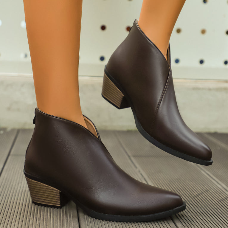 Spitze Zehen Winterstiefel Damen | Knöchellänge