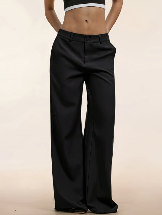 Niedrig Sitzende Damenhose Mit Schmeichelnder Passform | Schwarz