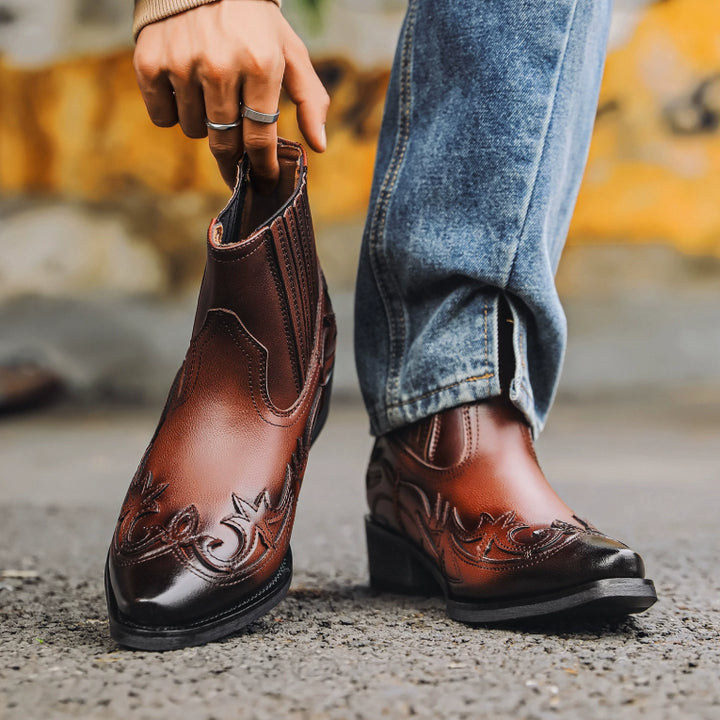 Herren Cowboy Hineinschlüpfen Stiefel | Knöchellang