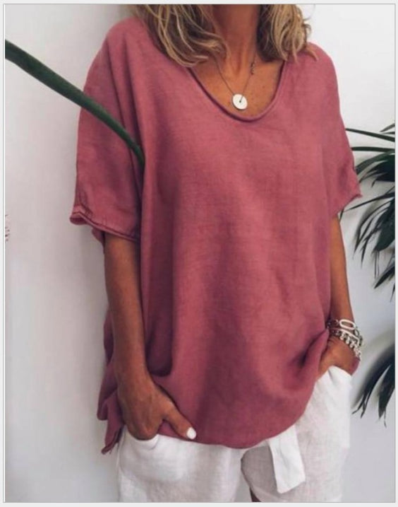 Locker Sitzende Sommerbluse Für Damen | Kurzarm