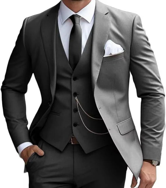 Herren Klassischer 3-teiliger Hochzeitsgast-Anzug Set | Formelle