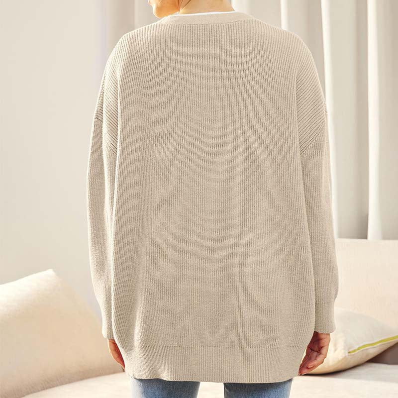 Damen Einfach Strickjacke | Warme