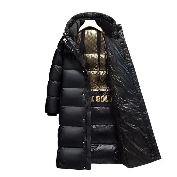 Damen Lange Daunenjacke mit Kapuze | Übergröße