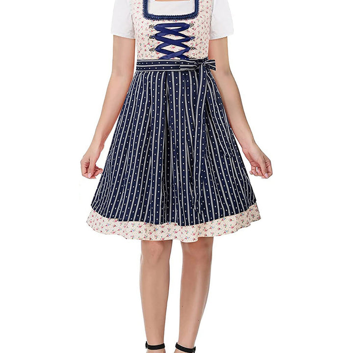 Damen Traditionelle Blumenmuster Oktoberfest Dirndl Kleid