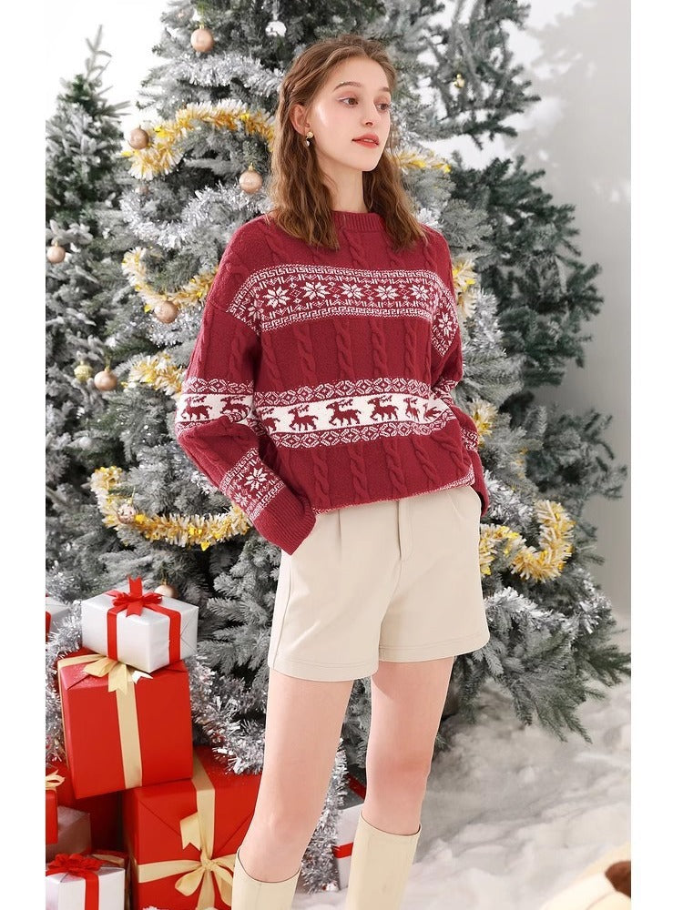 Weihnachtpullover Damen | Jaquard Stil