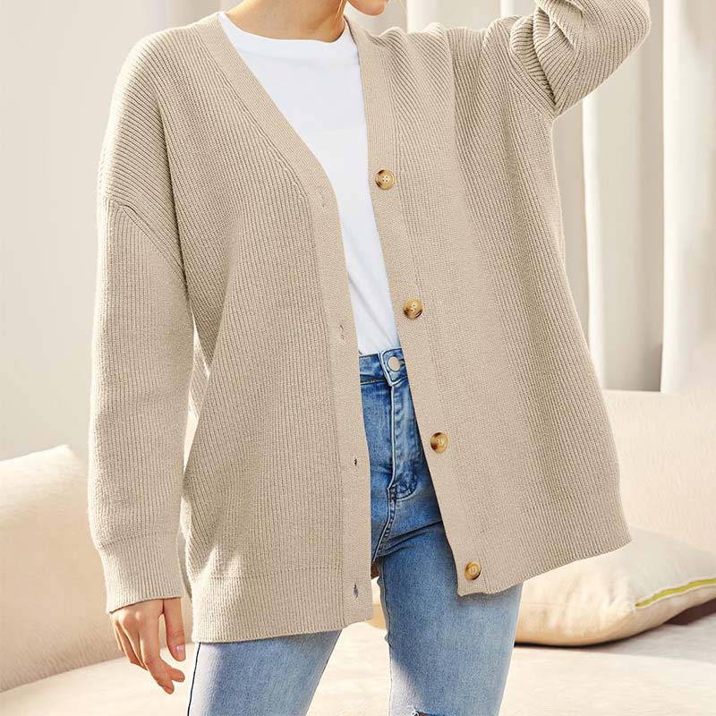 Damen Einfach Strickjacke | Warme