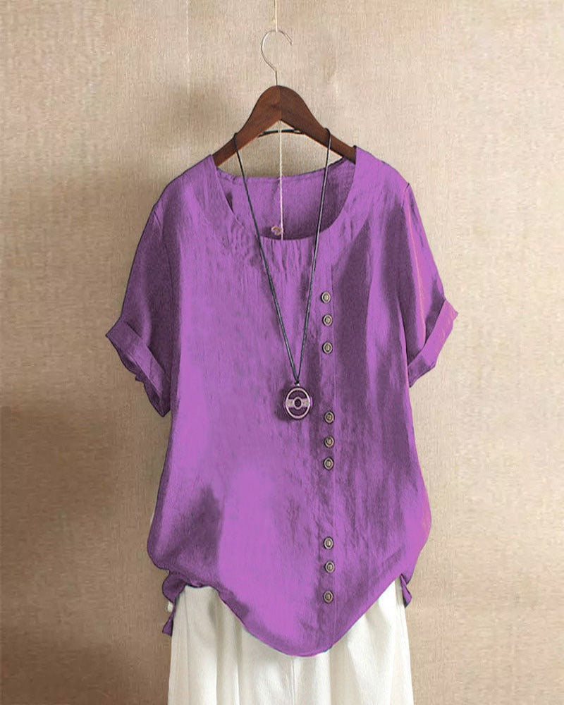 Leichte Sommerbluse für Damen | Kurzarm