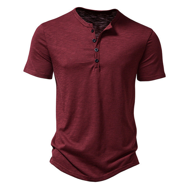 Herren Henley T-Shirt mit kurzen Ärmeln | Lässig