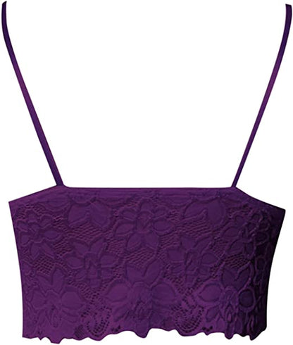 Damen Spitzen Bralette Crop Top | V-Ausschnitt