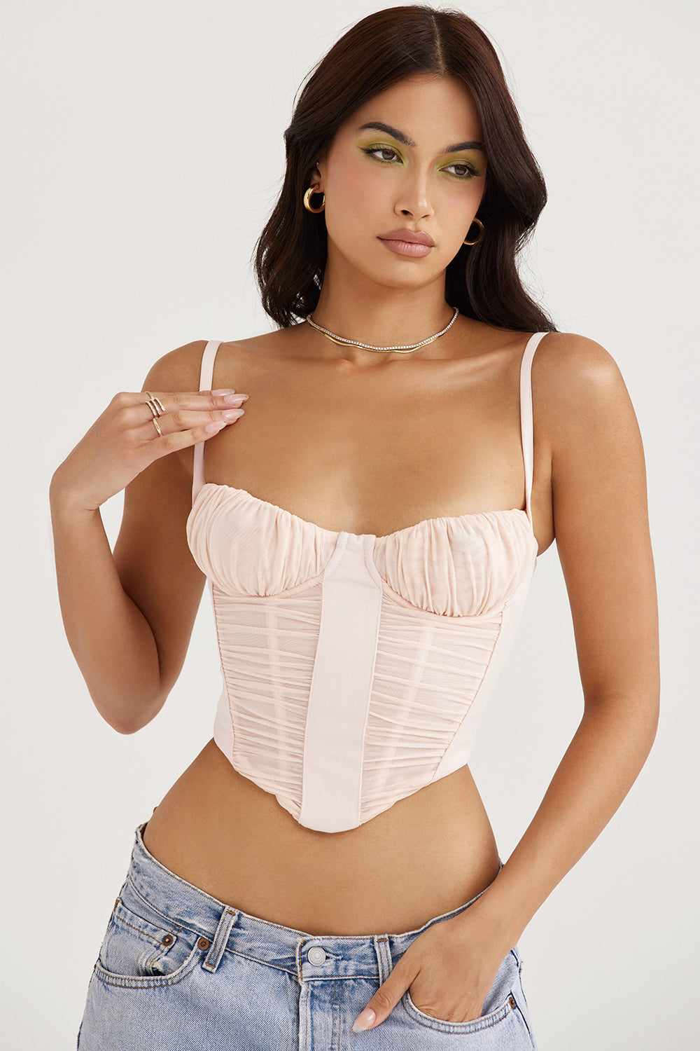 Elegantes Damen-Korsett-Oberteil | Pfirsich