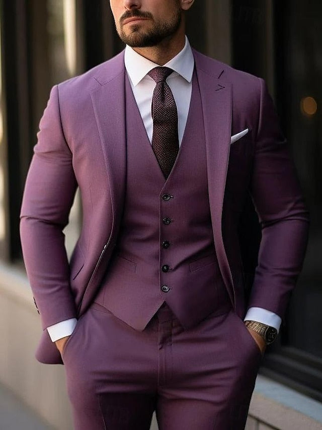 Herren Formelle Klassisch 3-Teilig Schlanke Passform Hochzeit Gast Anzug Set | Moderne