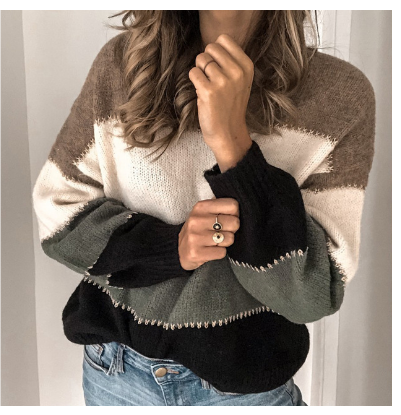 Damen Langärmeliger Vintage-Strick Pullover | Warme