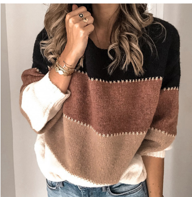 Damen Langärmeliger Vintage-Strick Pullover | Warme